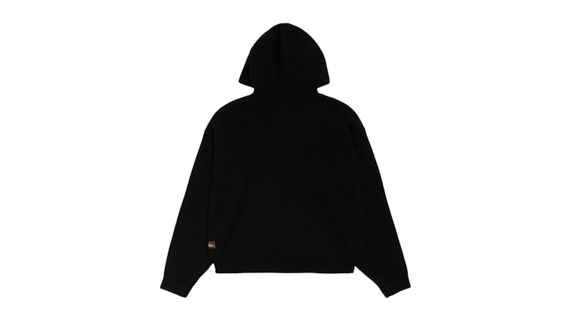 Stussy Quarter Zip Knit Hoodie Black