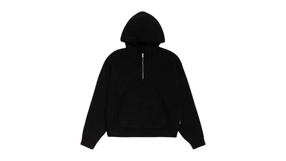 Stussy Quarter Zip Knit Hoodie Black