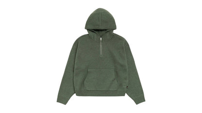 Stussy Quarter Zip Knit Hoodie Green