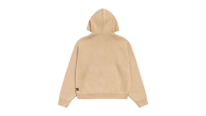 Stussy Quarter Zip Knit Hoodie Tan