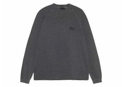 Stussy Raglan Thermal L/S Crew Washed Black