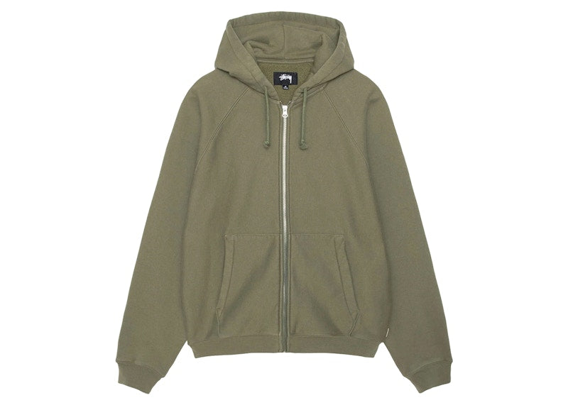 Stussy Raglan Zip Hoodie Olive