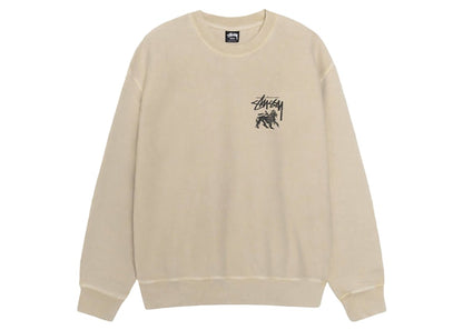Stussy Rasta Lion Pigment Dyed Crew Khaki