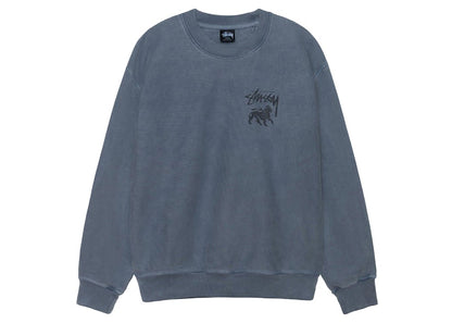 Stussy Rasta Lion Pigment Dyed Crew Navy