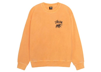 Stussy Rasta Lion Pigment Dyed Crew Orange