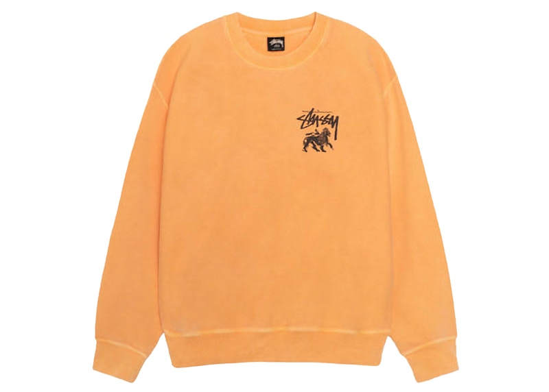 Stussy Rasta Lion Pigment Dyed Crew Orange
