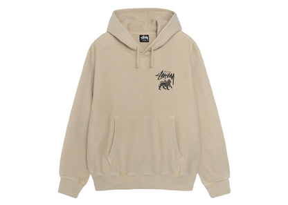 Stussy Rasta Lion Pigment Dyed Hoodie Khaki