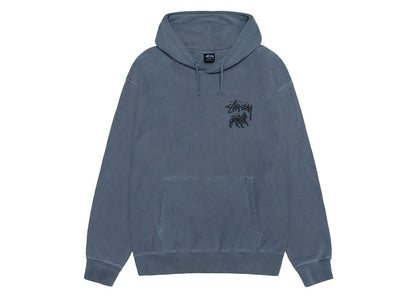 Stussy Rasta Lion Pigment Dyed Hoodie Navy