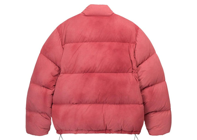 Stussy Recycled Nylon Down Puffer Jacket Faded Red