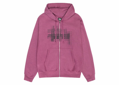 Stussy Refracted Zip Hoodie Berry