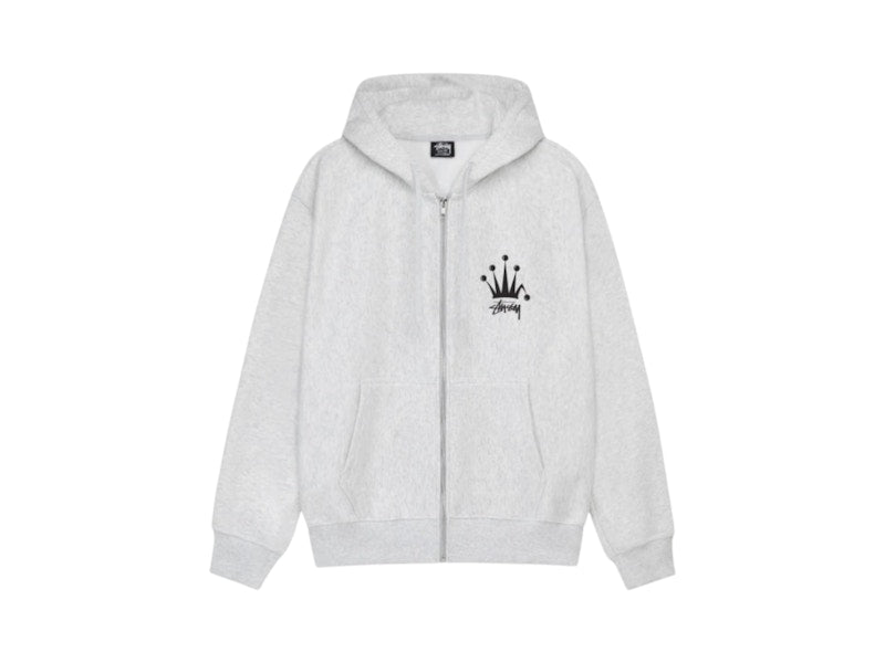 Stussy Regal Crown Zip Hoodie Ash Heather
