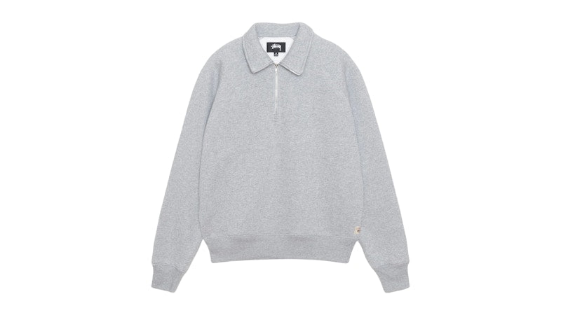 Stussy Relaxed Half Zip Grey Heather
