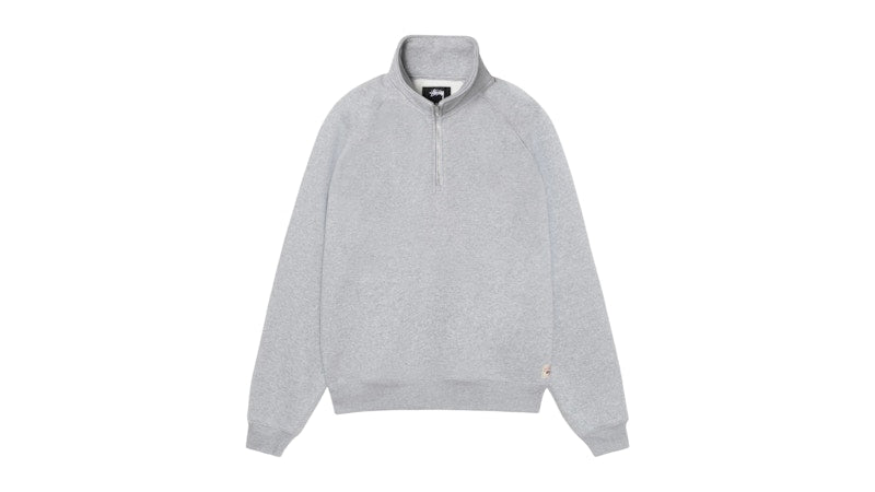 Stussy Relaxed Half Zip Sweatshirt Grey Heather
