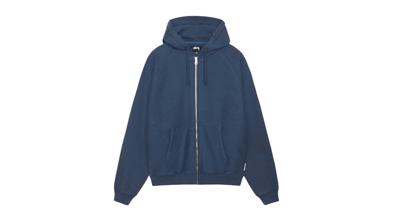 Stussy Relaxed Zip Hoodie Navy