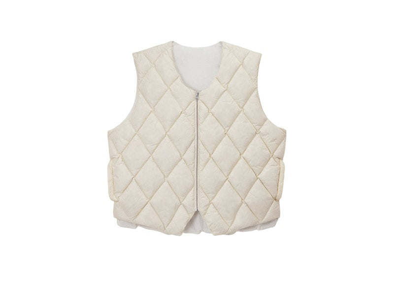 Stussy Reversible Quilted Vest Cream