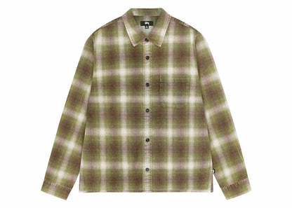 Stussy Rocco Flannel Plaid Shirt Green