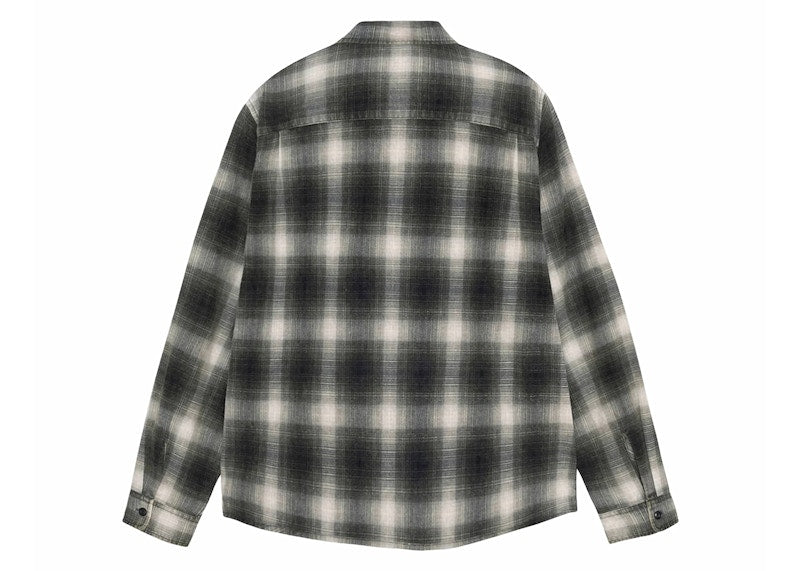 Stussy Rocco Flannel Plaid Shirt Grey