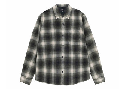 Stussy Rocco Flannel Plaid Shirt Grey