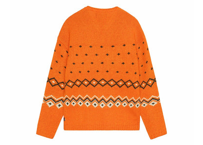 Stussy Roll Neck Fairisle Sweater Orange