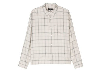 Stussy Shadow Plaid Rayon Shirt Natural