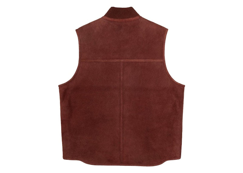 Stussy Shearling Workgear Vest Burgundy