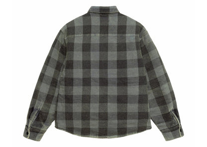 Stussy Sherpa Lined Buffalo Plaid Shirt Grey