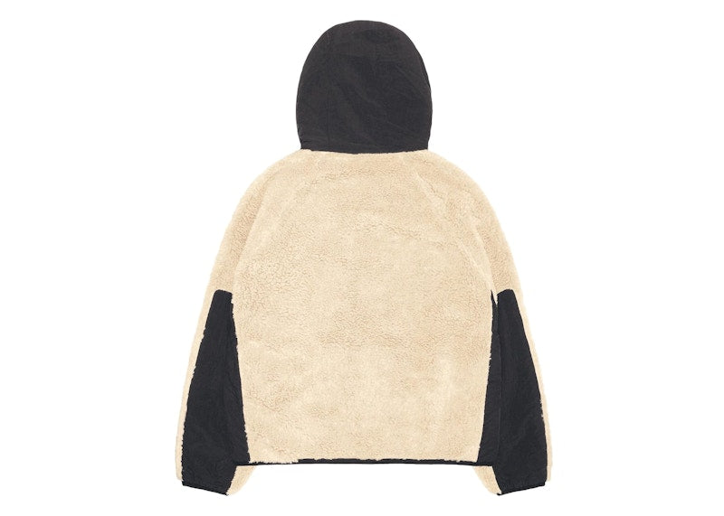 Stussy Sherpa Paneled Hooded Jacket Beige