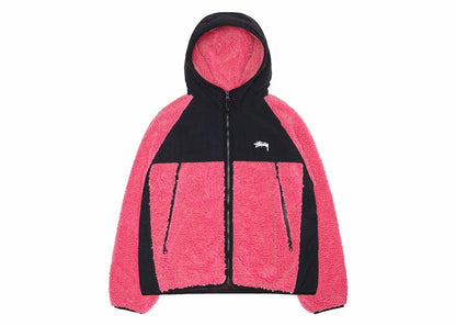 Stussy Sherpa Paneled Hooded Jacket Pink