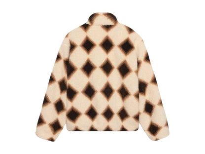 Stussy Sherpa Reversible Diamond Jacket Tan