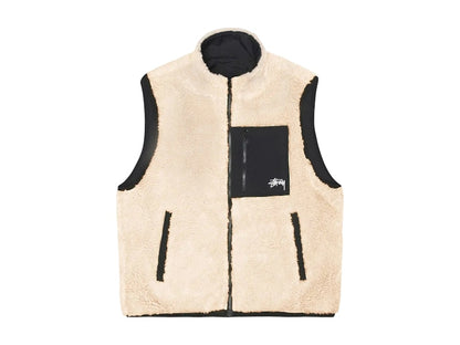 Stussy Sherpa Reversible Vest Beige
