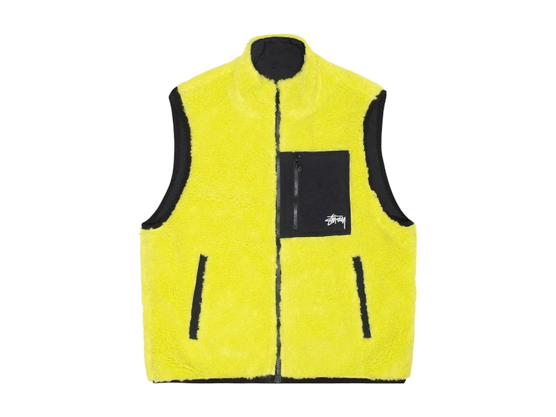 Stussy Sherpa Reversible Vest Lime