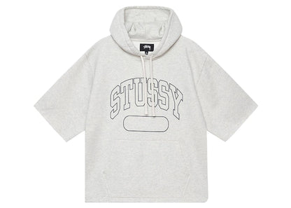 Stussy Short-Sleeve Boxy Cropped Hoodie Ash Heather