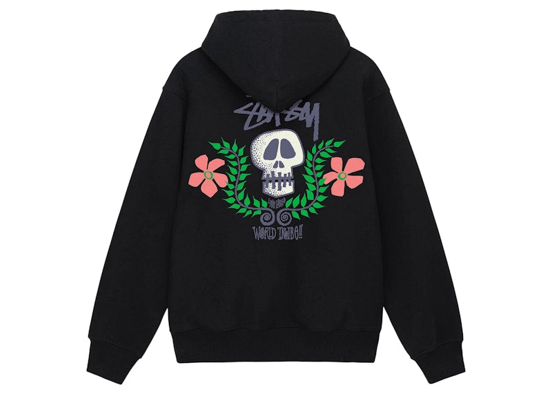 Stussy Skull Crest Hoodie Black