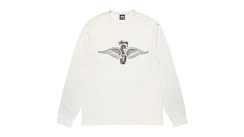 Stussy Skull Wings L/S Pigment Dyed Tee Natural