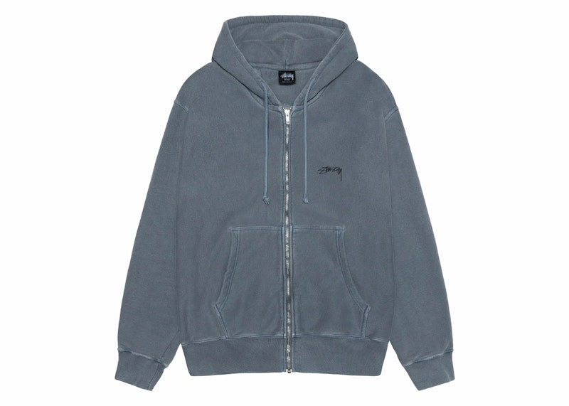 Stussy Smooth Stock Pigment Dyed Zip Hoodie Navy