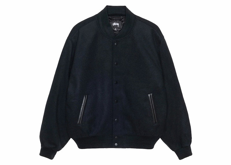 Stussy Sport Melton Varsity Jacket Black