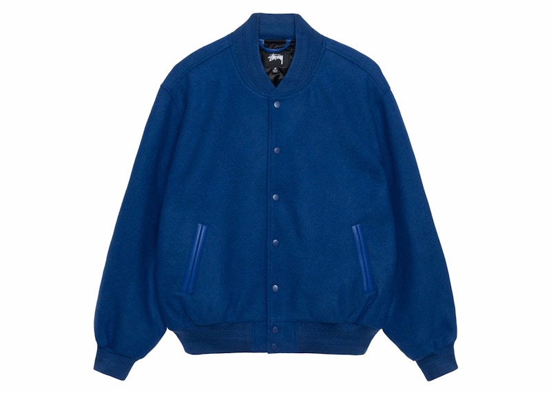 Stussy Sport Melton Varsity Jacket Royal