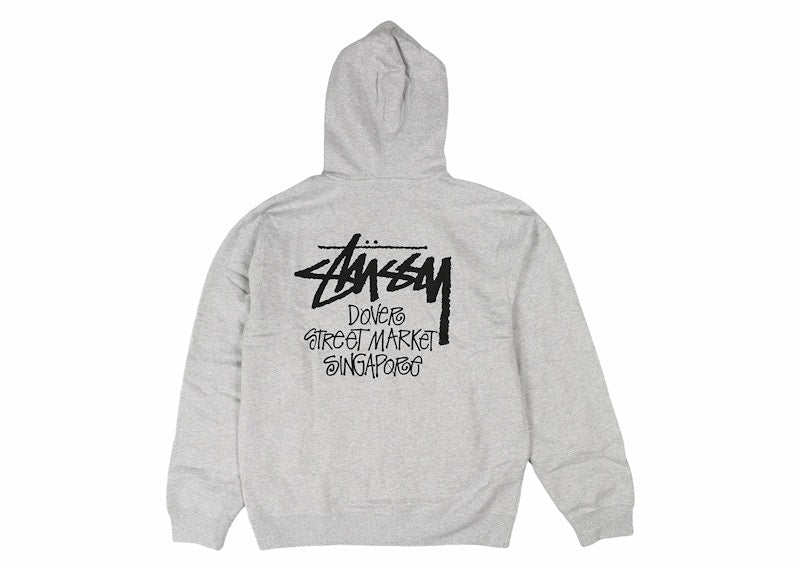 Stussy Stock DSM Singapore Zip Hoodie Ash Heather