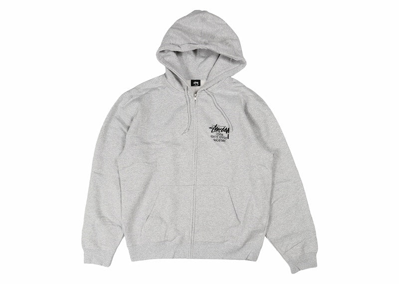 Stussy Stock DSM Singapore Zip Hoodie Ash Heather