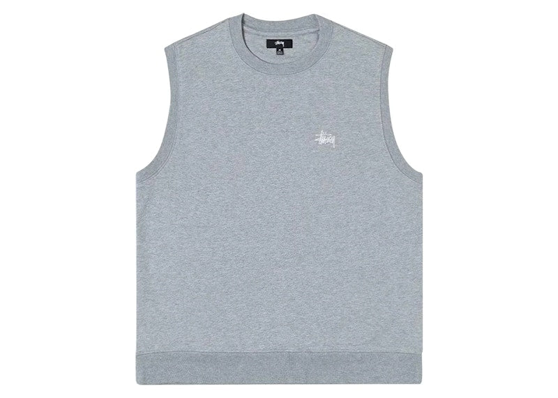 Stussy Stock Fleece Vest Grey Heather