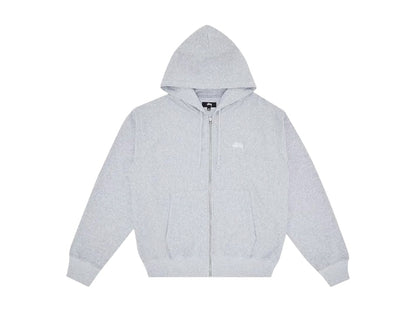 Stussy Stock Logo Zip Hoodie Grey Heather