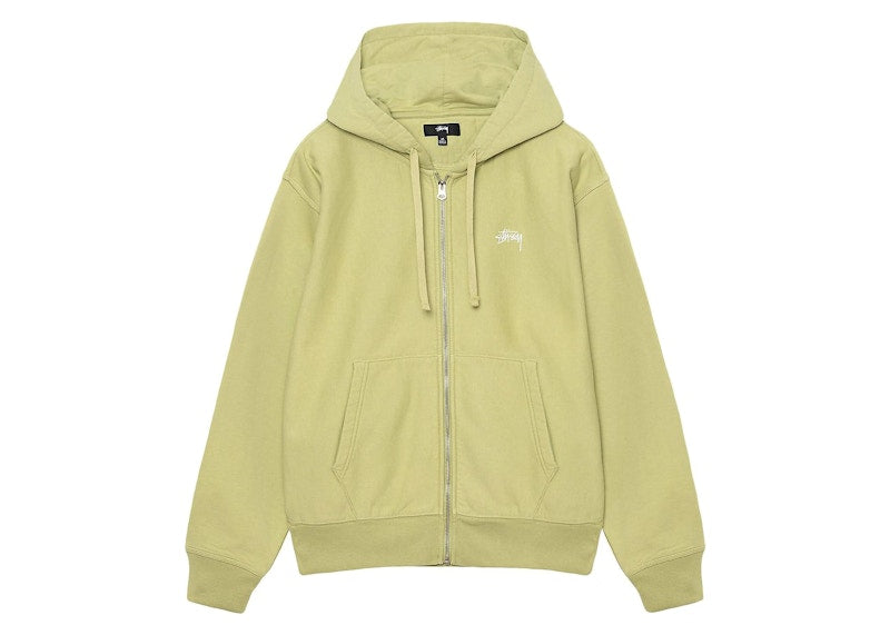 Stussy Stock Logo Zip Hoodie Pale Green