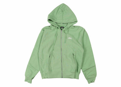 Stussy Stock Logo Zip Hoodie Zephyr Green
