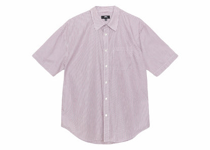 Stussy Stripe Boxy S/S 8 Ball Shirt Burgundy