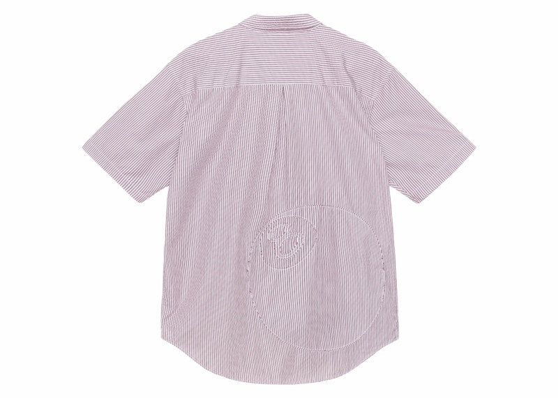 Stussy Stripe Boxy S/S 8 Ball Shirt Burgundy