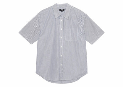 Stussy Stripe Boxy S/S 8 Ball Shirt Navy