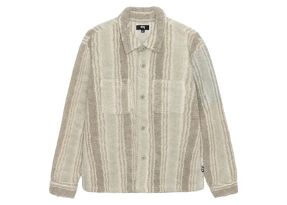 Stussy Stripe Sherpa Shirt Natural