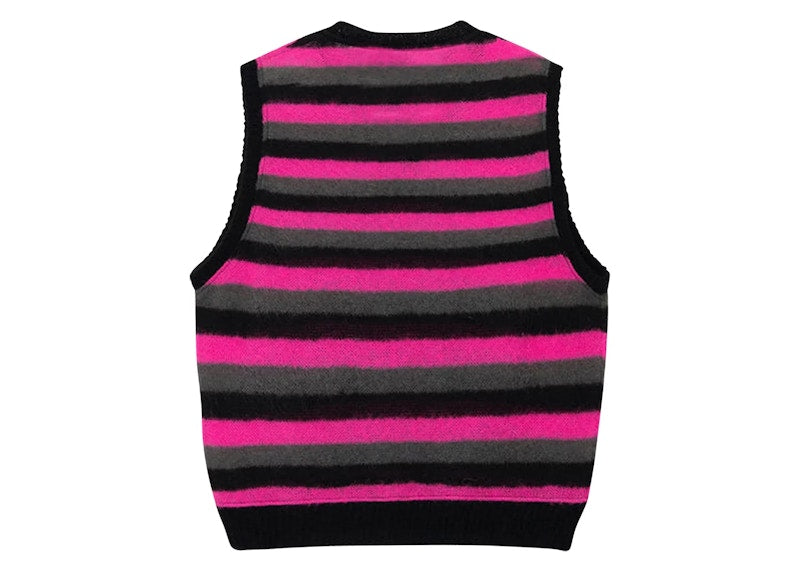 Stussy Striped Sweater Vest Pink