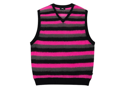 Stussy Striped Sweater Vest Pink