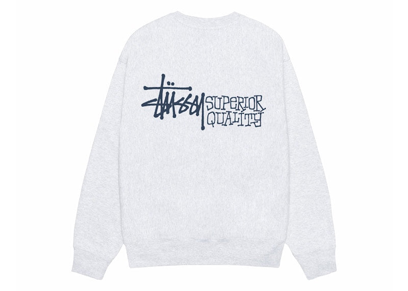 Stussy Superior Quality Crew Ash Heather